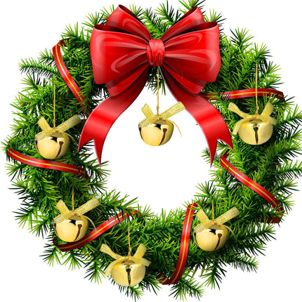 cotte 2 Boxes Christmas Bells Gold Sleigh Bells Xmas Small Brass Bells for Crafts Bell Ornaments Metal Bells for Christmas Tree Wreath Ornaments Door Knob Wedding Festival Decoration (1.18 Inch)