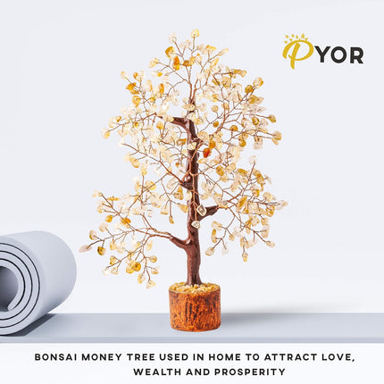 Citrine Crystal - Gem Tree - Crystal Tree of Life - Feng Shui Money Tree - Good Luck Stones and Crystals - Bonsai Tree Sculpture - Aesthetic Room Decor - Reiki Decor - Good Luck s