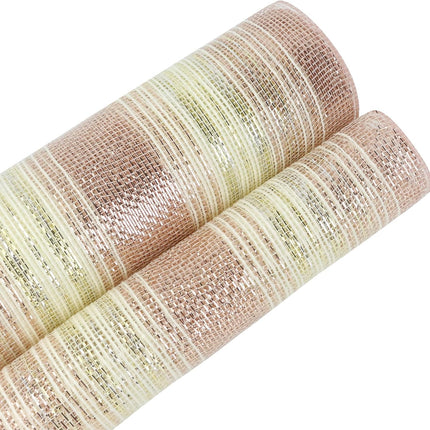 MEEDEE Christmas Mesh Ribbon for Wreath Gold Silver and Rose Gold Ombré Deco Mesh 10 Inch Christmas Metallic Mesh Crafts Supplies for Xmas Tree Garland Staircase Mailbox Centerpiece Swag (30 Feet)