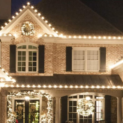 TW SHINE C9 Christmas Lights, 100 LED 66 FT Christmas String Lights Outdoor with 8 Modes Timer Waterproof Connectable for Indoor Yard Xmas Tree House Decorations (Warm White)
