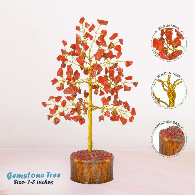 Red Jasper Crystals - Chakra Tree of Life Decor - Red Crystal Stone - Chakra Stones - Crystal Tree - Crystals and Stones - Bonsai Tree - Crystals Decor - Money Trees - Spiritual