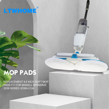 Ltwhome 8.6 Inch Soft Mop Pads Fit For Bissell Spinwave 2039 Series 2039A 2124 Pack Of 6