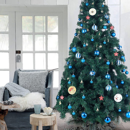 Christmas Ball Ornaments Set, 145 Pcs, with Tree Topper and Shatterproof Decorations (Blue)