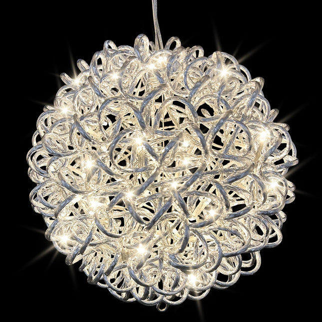 Anycosy Christmas Hanging Lights with Aluminum Frame,Waterproof Christmas Hanging Pendant Sphere Lights for Indoor