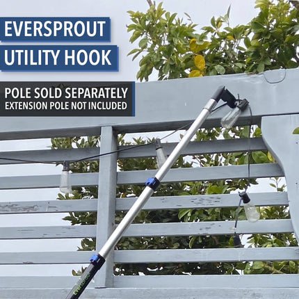 EVERSPROUT Utility Hook Installing and Hanging Christmas Lights, Bird feeders, Reaching High Places Lightweight, Fits on 3/4 inch Acme Thread Pole Tips (Hook Only, No Pole)
