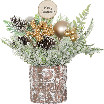 Small Christmas Tree Mini Christmas Tree with Balls Tabletop Tree Artificial Xmas Tree Table top Christmas Tree Decoration for Home Party, Wedding, Office Table