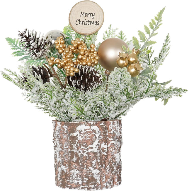 Small Christmas Tree Mini Christmas Tree with Balls Tabletop Tree Artificial Xmas Tree Table top Christmas Tree Decoration for Home Party, Wedding, Office Table