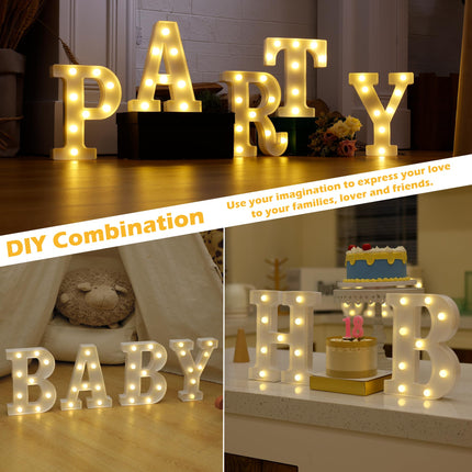 LED Marquee Sign Light Up Letters, Alphabet Light Up Letters Sign, Battery Powered LED Letter Lights for Night Light, Wedding, Birthday, Party, Christmas or Home Decor (Letter C)