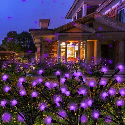 Kohlrabi Solar Garden Lights Outdoor, 4 Pack 40 LED Solar Purple Firefly Lights Waterproof, Sway by Wind, Solar Swaying Light for Yard Patio Backyard Garden Planter Flower Bed Pathway Decoration