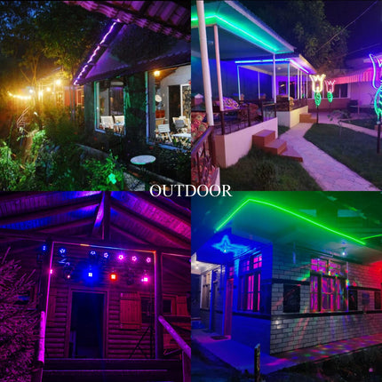 CHARKEE Outdoor LED Strip Lights Waterproof 32.8ft (16.4ft2), 300 Lights LED Tape Lights with Remote, RGB Light Strips Outdoor, Room Lights Color Changing for Bedroom, 12V LED Light Strip Waterproof