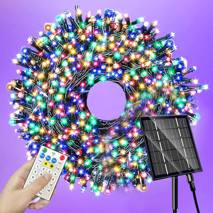 Solar Christmas Lights Outdoor Waterproof, 400LED 137FT Solar String Lights with Remote, Solar Fairy Lights, 19 Modes Solar Christmas Lights for Yard Tree Garden Outdoor Christmas Decoration
