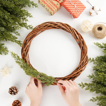 HOHOTIME 50 PCS Christmas Greenery Stems, Artificial Pine Stems Pick, Faux Cedar Branches for Vase, Fake Plants, Faux Pine Sprigs for Garland Wreath Tree Home DIY Xmas Decor