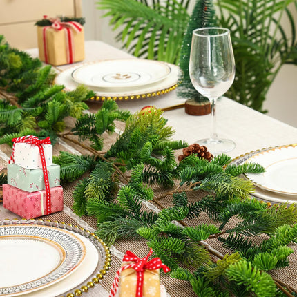 CEWOR 6FT Christmas Garland 100 LED Artificial Pine Garland, Arctic Spruce Christmas Greenery Garland for Winter Holiday Indoor Outdoor Christmas Decor