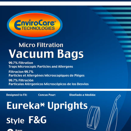 Envirocare Micro Filtration Vacuum Bags Made To Fit Eureka F&G Sanitaire, Kenmore 5062, White Westinghouse, Koblenz, Singer Sub1, Commercial 9 Pack