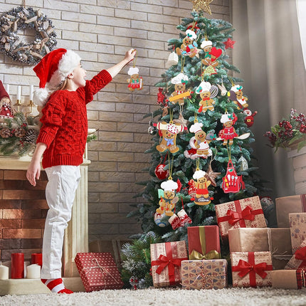 12pcs Gingerbread Christmas Decoration for Tree, Cooking Gingerbread Man Ornaments, Baking Gingerbread Hanging Decor Figurines for Christmas Tree Home Kitchen Party Supplies