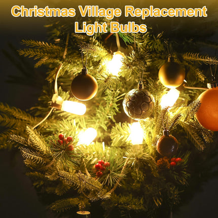 12 Pack Christmas Village Replacement Light Bulbs for E12 Candelabra Base Compatible with Dept 56 Accessories T20 LED Bulbs for Snow Villages Houses Christmas Tree Halloween Pumpkin