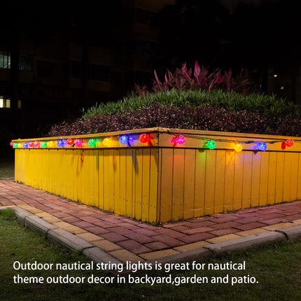 Nautical Lights String Plug in , 10 LED Buoy String Lights Home Tiki Bar Decorations, Nautical Fishing Float String Lights Coastal Beach Theme for Lanai Bedroom Patio Porch Outdoor Nautical Decor
