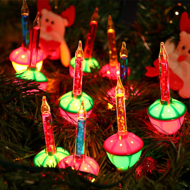 9 Pack Christmas Bubble Light Bulbs, Replacement Multi Color Bubble Fluid Light 5W Bulbs for C7/ E12 Candelabra Base, Traditional Vintage Christmas Lights Replacement Set for Xmas, Holidays