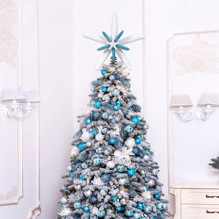 Christmas Starfish Tree Topper Coastal Christmas Tree Decor Beach Christmas Vacation Decorations (Blue)