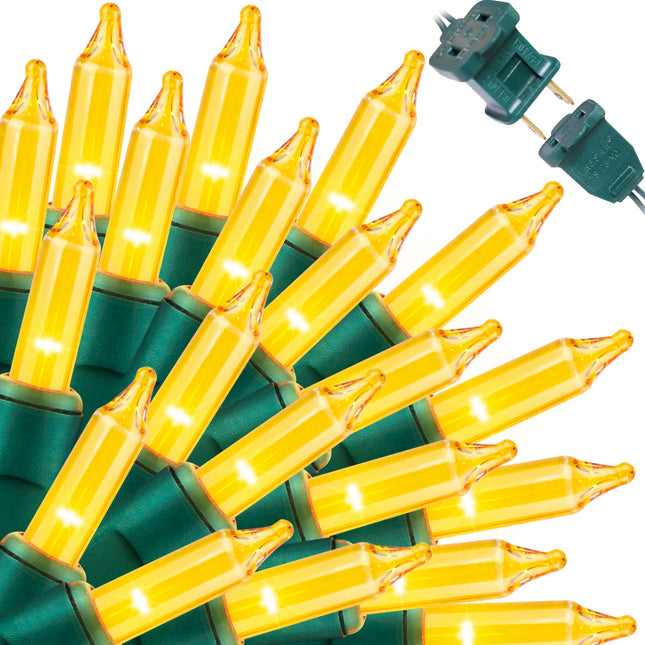 Christmas String Light,100 Count Incandescent Mini String Light for Indoor & Outdoor Use (Yellow)