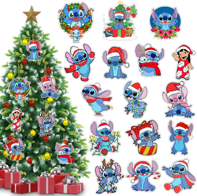 16PCS Christmas Tree Ornaments Decorations Christmas Hanging Ornaments Small Christmas Hanging Ornament for Xmas Tree Party Home Decorations