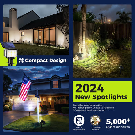 Solar Spot Lights Outdoor Waterproof for Flag, Tree, House, Garden, Yard, Landscape Spotlights for Accent Uplighting Halloween Christmas Decorations-2 Pack