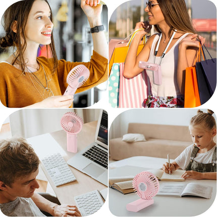 Handheld Fan, 3 In 1 Portable Fan,90°Foldable Desk Fan, Neck Fan, Hand Fan, 3 Adjustable Speeds Usb Rechargeable Personal Pocket