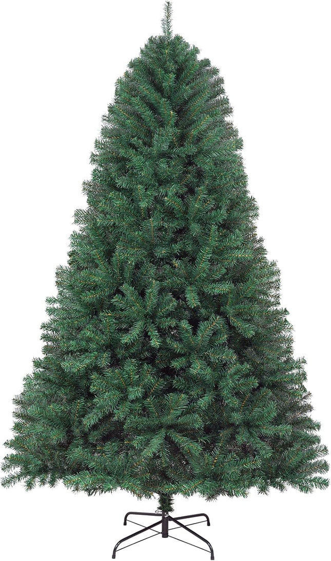 JEAREY 6ft Artificial Holiday Christmas Tree, Premium Hinged Spruce Holiday Xmas Tree for Home, Office, Party Decoration with 1000 Branch Tips, Easy Assembly, Metal Hinges & Foldadble Base, Green