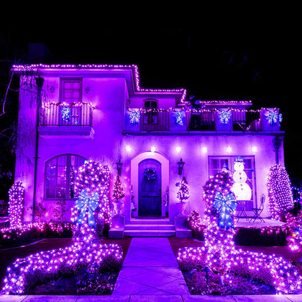 JMEXSUSS 500 LED (250LEDx2) Purple Christmas Lights, 163 FT Purple String Lights Outdoor Waterproof, 8 Modes Christmas String Lights Plug-in for Indoor Christmas Halloween Decorations