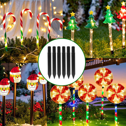 30PCS Replacement Stakes for Christmas Candy Cane Lights Outdoor, Plastic Candy Cane Pathway Markers Lights Spike Replacer, Used to Maintain Candy Cane Pathway Lights, Inside Diameter 0.6-0.68 Inch