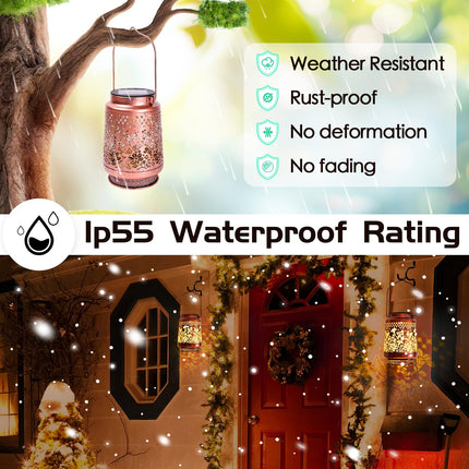 Outdoor Solar Lanterns Hummingbird Decor - Nelyeqwo Waterproof Hanging Solar Lights s for Women Men Metal Lantern Decor for Garden Patio Lawn Porch Backyard Tabletop Pathway Landscape