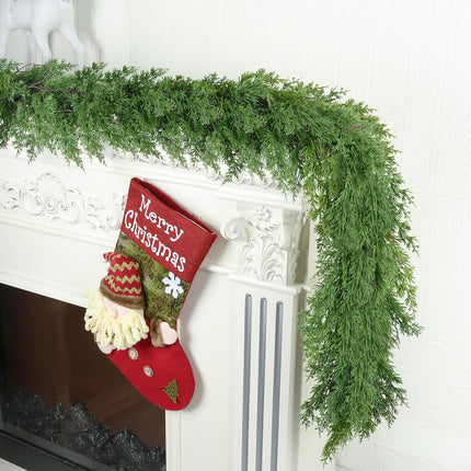 6 Ft Real Touch Christmas Garland,Thick and Lush，Soft Bendable, Lifelike Cedar Garland Realistic, Garlands for Decoration Christmas，Christmas Garland for Mantle,Thanksgiving Christmas Decorations