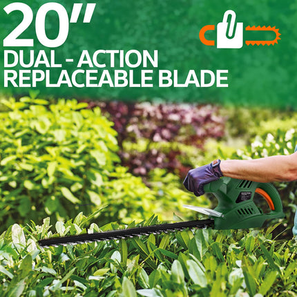 ApolloSmart Hedge Trimmer 20-Inch Corded Electric 120V 4-Amp Lightweight Lawn and Garden Landscaping