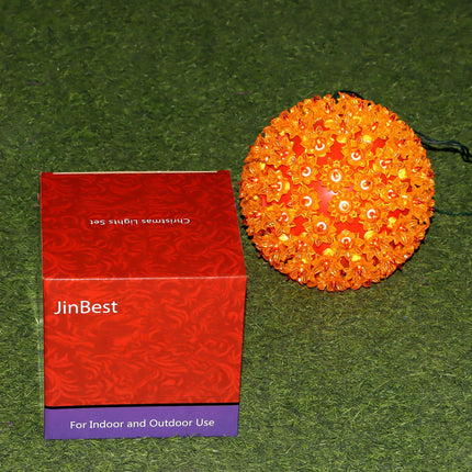 7.5" Orange Sphere Light, Commercial Grade and UL Decorative Lights, for Indoor and Outdoor Halloween, Christmas, Garden, Porch, Patio.