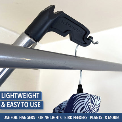 EVERSPROUT Utility Hook Installing and Hanging Christmas Lights, Bird feeders, Reaching High Places Lightweight, Fits on 3/4 inch Acme Thread Pole Tips (Hook Only, No Pole)