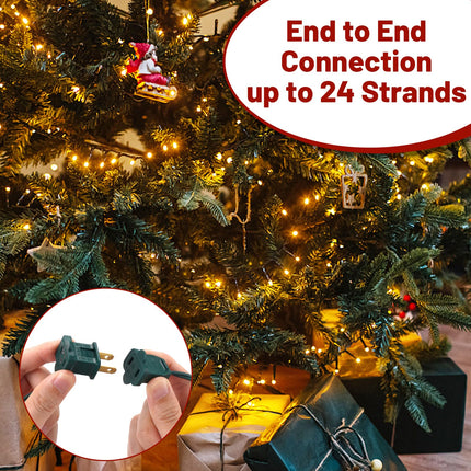 120 Count 33FT LED Christmas String Lights, Mini Christmas String Lights Waterproof, Outdoor Christmas Lights for House, Christmas Tree Lights for Patio Garden Porch, Warm White
