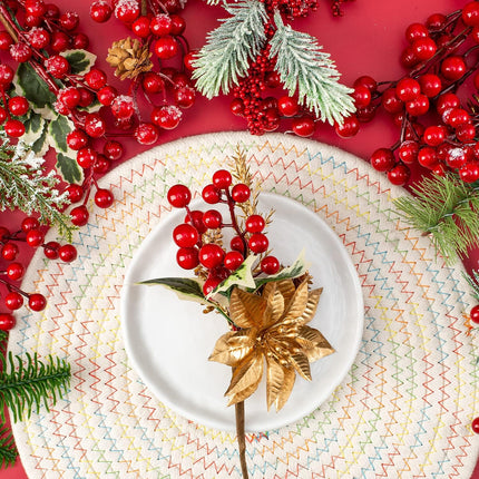 16 Pieces 9-13 Inch Large Artificial Christmas Tree Picks Red Berry Pine Branches Flower Pick for Christmas Wreath Festive Season Decor