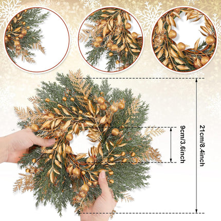 Christmas Candle Rings Wreaths Christmas Kitchen Cabinet Wreaths Artificial Berry Garland Wreaths Pillar Candle Rings Wreaths Mini Wreaths for Kitchen Cabinets Centerpiece Table Decorations(6 Pcs)