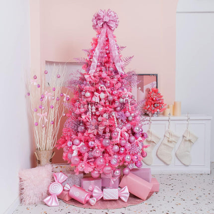 XmasExp 60mm/2.36" Christmas Ball Ornaments Shatterproof Christmas Ornaments Set Decorations for Xmas Tree Balls - 24ct (2.36'', Pink)