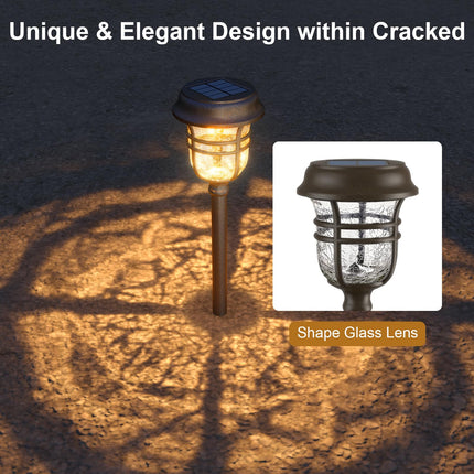 XMCOSY+ Solar Outdoor Lights, ‎2 Lighting Modes RGBW LED Solar Garden Lights, Solar Pathway Lights, IP65 Waterproof Solar Powered for Yard Patio Walkway Driveway (6 Pack, Warm White & RGB)