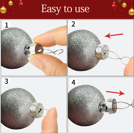 100 Sets Round Christmas Ornament Tops Caps, 0.4 in Silver Christmas Ornament Replacement Metal Tops, Ornament Topper Caps for Christmas Balls Xmas Tree Clear Ornaments Glass DIY Decor