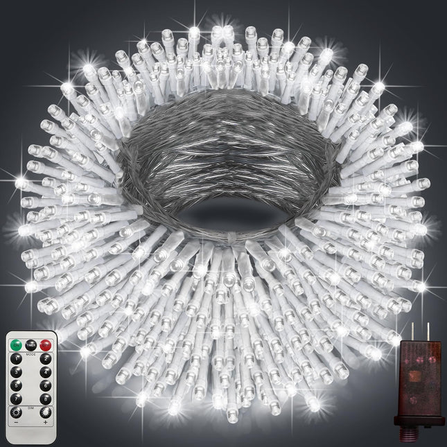 393FT Outdoor Christmas Lights 1200 LED Christmas Lights with 8 Modes Waterproof Led String Lights Plug In Christmas Decorations Outdoor Indoor for Holidays Party Wedding Xmas Home Decor Cool White