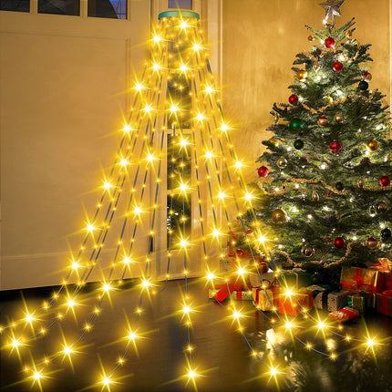 Christmas Tree Lights, 6.6 Feet 16 String Lights Christmas Decorations, 432 LEDs,8 Modes/Memory Function for 6 - 8 Feet Decorative Outdoor Indoor Christmas Tree Lights, Waterproof Fairy String Lights