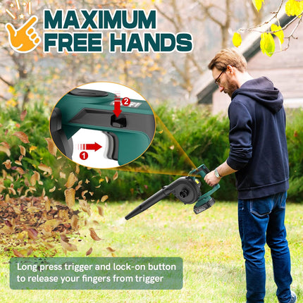 NEU MASTER 20V Leaf Blower Cordless, Mini Electric Leaf Blower Battery Powered, 7 Speed Handheld Leaf Blower and Vacuum with 2.0 Battery & Charger for Lawn Care, Patio, Yard, Jobsite