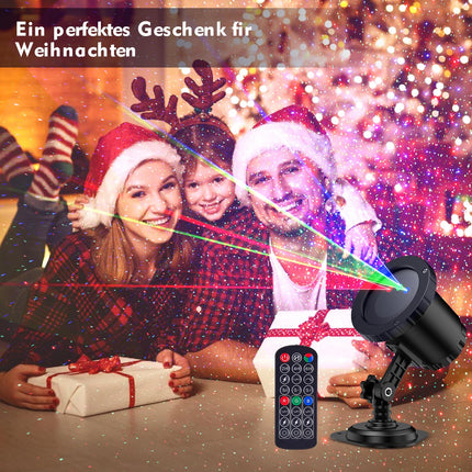 Christmas Laser Projection Lights, Red Blue Green Dynamic Laser Christmas Light Outdoor Projector with Wireless Remote Control, for Indoor/Outdoor Garden, Courtyards, Party，Halloween/Christmas