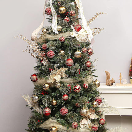 20 pcs Christmas Tree Balls, 3.16" Shatterproof Christmas Ornament Decorations for Christmas Tree Hanging Decorative Red Gold Bauble Set for Home Party Wedding Decor