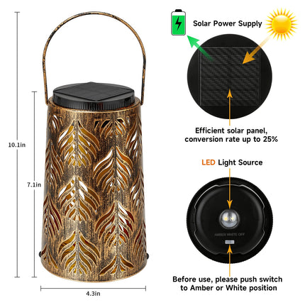 Solar Lanterns Outdoor Waterproof for Garden: Hanging Solar Lights Décor for Outside Patio Yard Porch Walkway