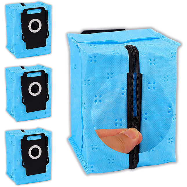 4 Pack Reusable Vacuum Cleaner Bags For Roomba,Compatible With All Irobot Roomba Clean Base, Automatic Dirt Disposal Bags I7,I7+,I3,I3+,I8+,I4+,I6,I6+,I1+,J7,J7+,S9+,Dust Bags With Zipper