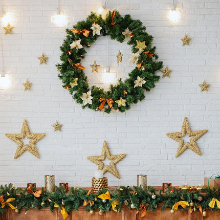 54ft Artificial Christmas Garland Green Garland for Indoor Outdoor Stairs Railing Fireplace Mantel Front Door Porch Christmas Holiday Party Decorations