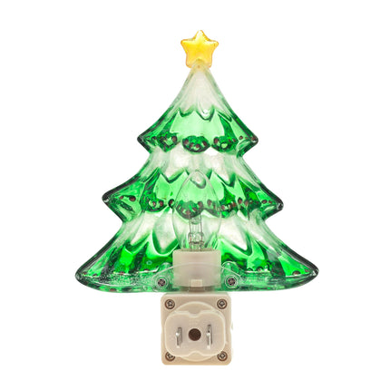 Snow Covered Christmas Tree Holiday Decor Night Lights - Includes 5W C7 and Rotational Socket with On/Off Switch